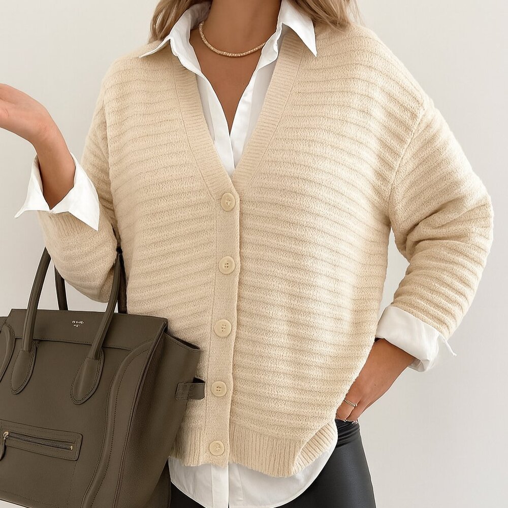 NWT Theory Premium Quality Luxury Minimalist V-Neck Knitwear Sweater Cardigan - Picture 3 of 10